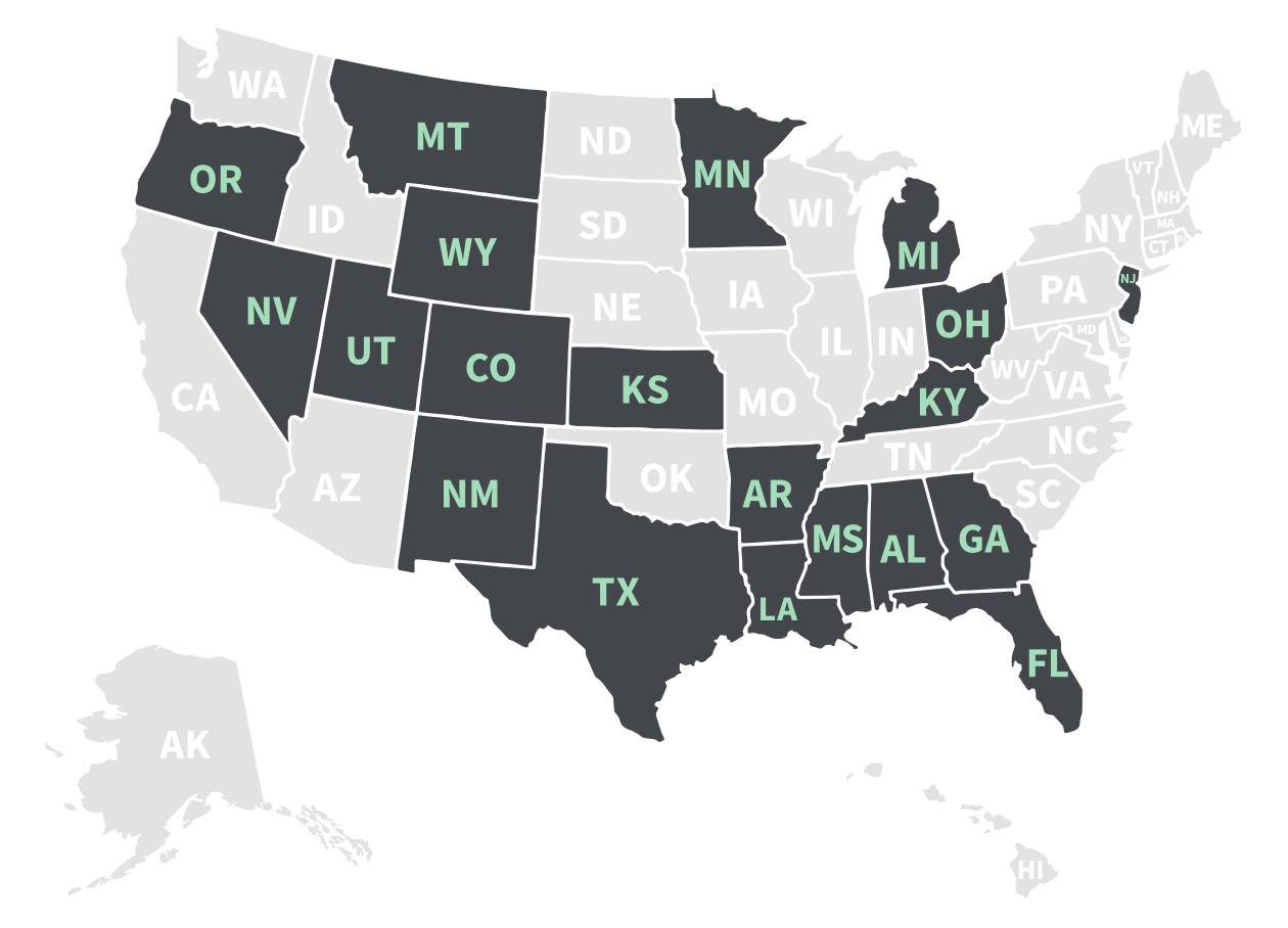 Jade Map of Licenses in the US